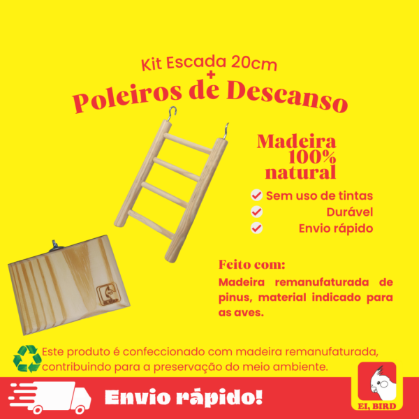 Kit Poleiro Plataforma (M) + Escada 20cm - Imagem 2