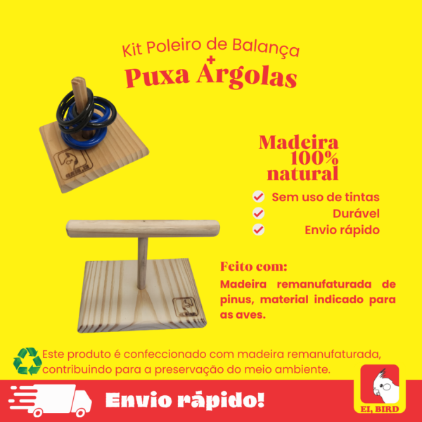 Kit Poleiro de Balança + Puxa Argolas - Imagem 2