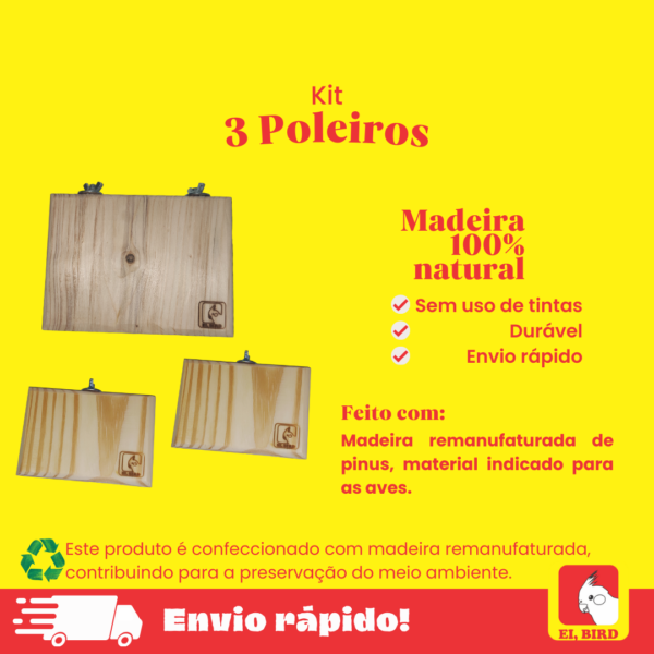 Kit Poleiros Plataformas de Descanso (3 unidades) - Imagem 2