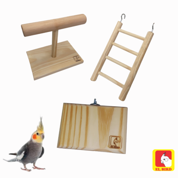 Kit Escada 20cm, Poleiro de Balança e Poleiro Plataforma de Descanso - Imagem 2