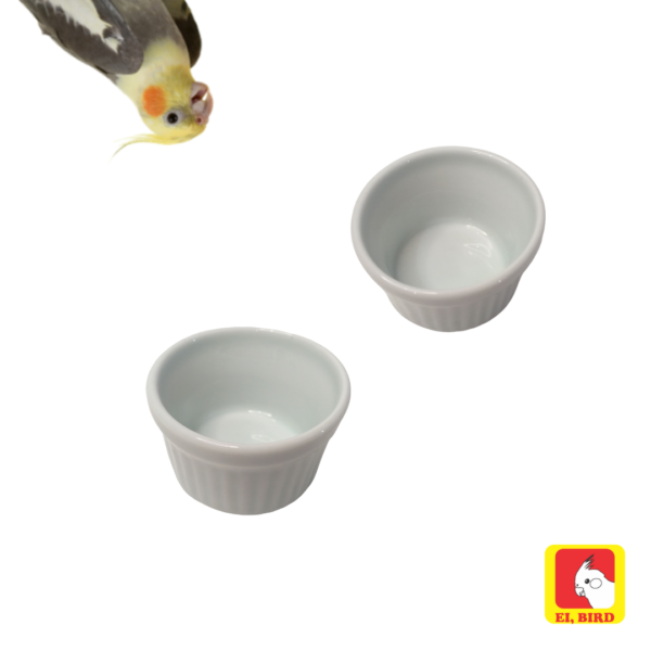 Kit 5 Comedouros De Porcelana P para calopsita, periquito, agapornis - Imagem 3