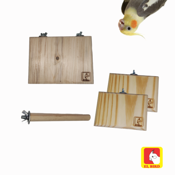 Kit 3 Poleiros de Plataforma + Poleiro Tradicional