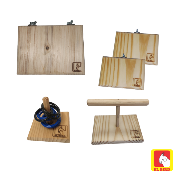 Kit Poleiros Plataforma de descanso + Puxa Argolas + Poleiro de Balança