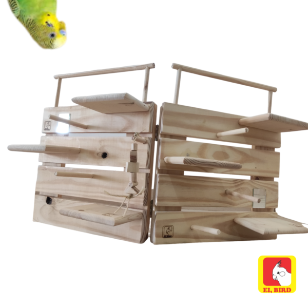 Playground de Parede e Mesa Portátil Starter para Calopsita, Agapornis, Rosela, Periquito, Ring Neck