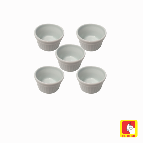 Kit 5 Comedouros De Porcelana P para calopsita, periquito, agapornis