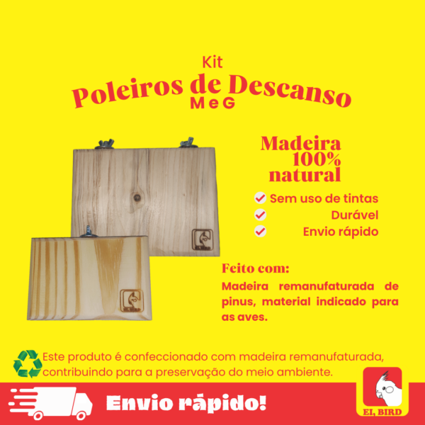 Kit Poleiros Plataformas de Descanso 1 Grande + 1 Média - Imagem 2