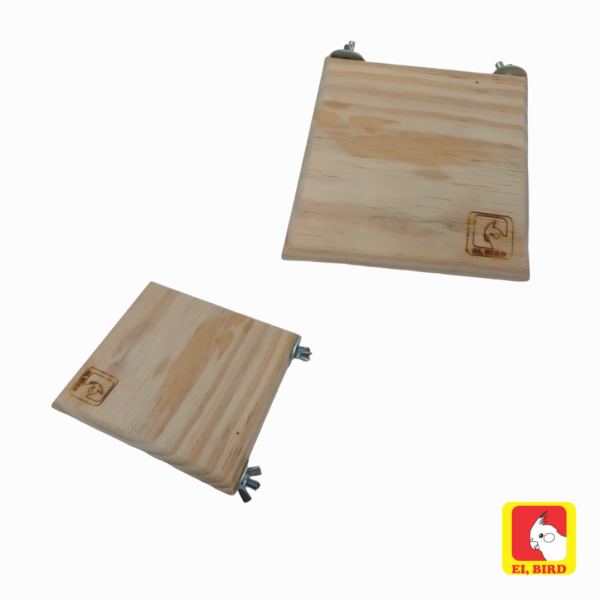 Kit 2 Plataformas de Descanso 14cm x 14cm Calopsita Periquito Agapornis Ring Neck