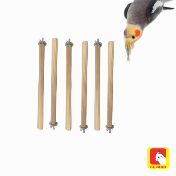 Poleiro tradicional 25cm p calopsita, periquito, agapornis - Madeira naturica Ei Birdal 100% ecológ - Imagem 4